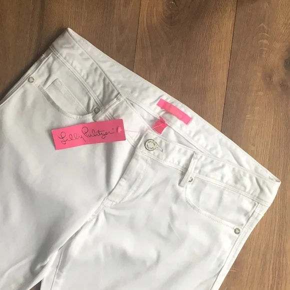 NWT LILLY PULITZER “WORTH” LOW RISE WHITE SKINNY JEANS - Picture 3 of 9